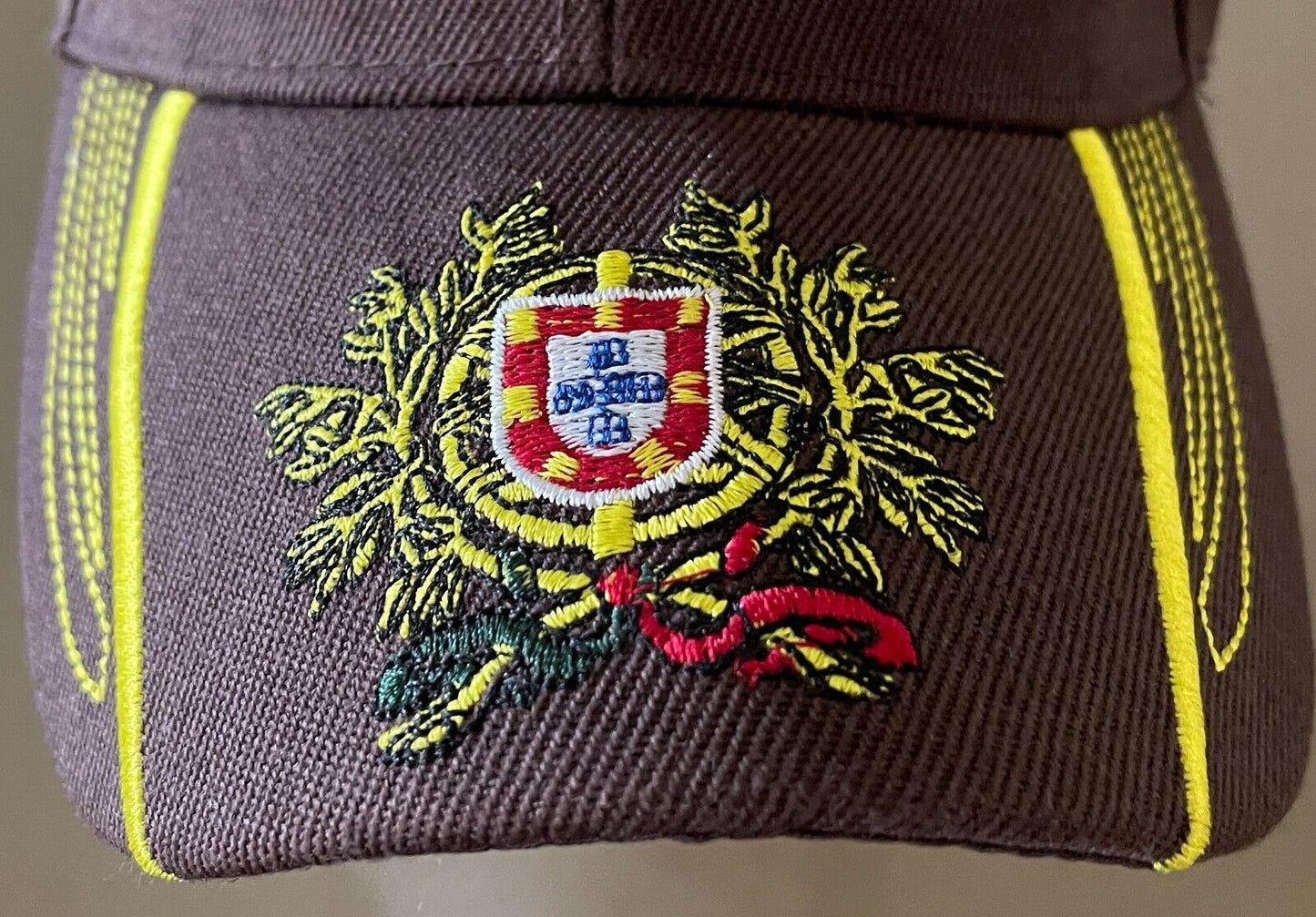 Unisex Brown & Yellow Trim Portugal & Flag Cap Size One Size