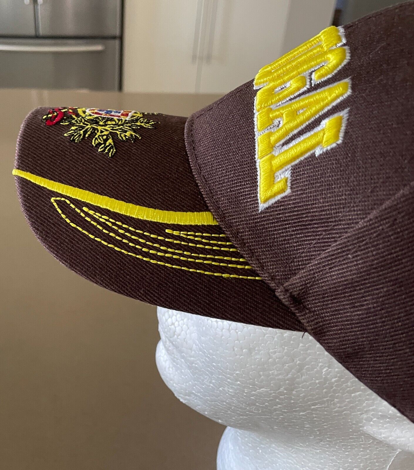 Unisex Brown & Yellow Trim Portugal & Flag Cap Size One Size
