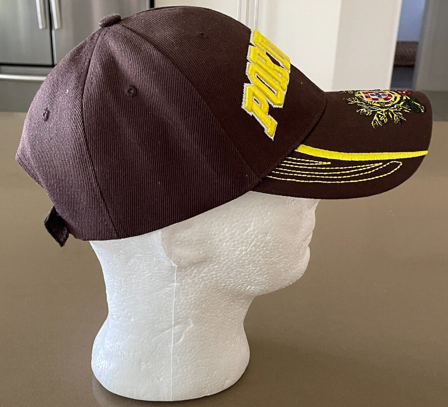 Unisex Brown & Yellow Trim Portugal & Flag Cap Size One Size