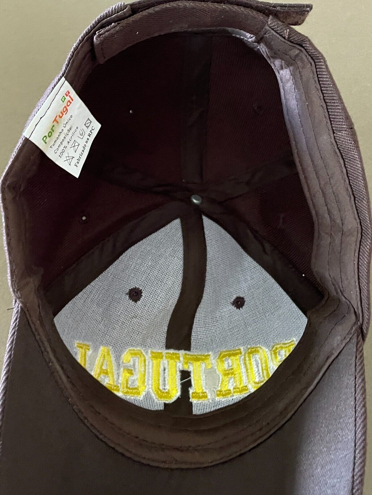Unisex Brown & Yellow Trim Portugal & Flag Cap Size One Size