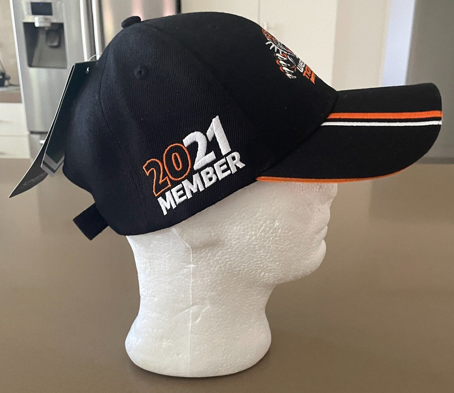 Fan Cap WEST TIGERS NRL Supporter Member 2021 Black Orange White Hook Loop NEW