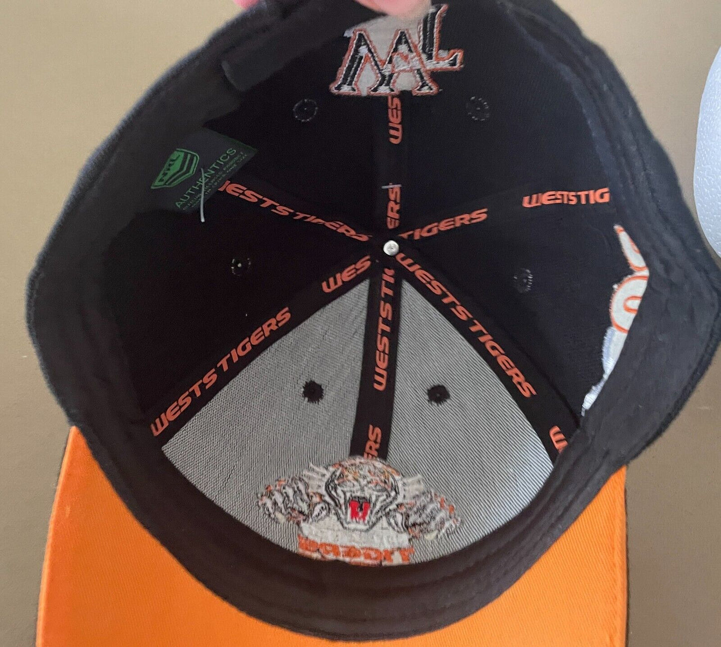 Fan Cap WEST TIGERS NRL Supporter Member 2021 Black Orange White Hook Loop NEW