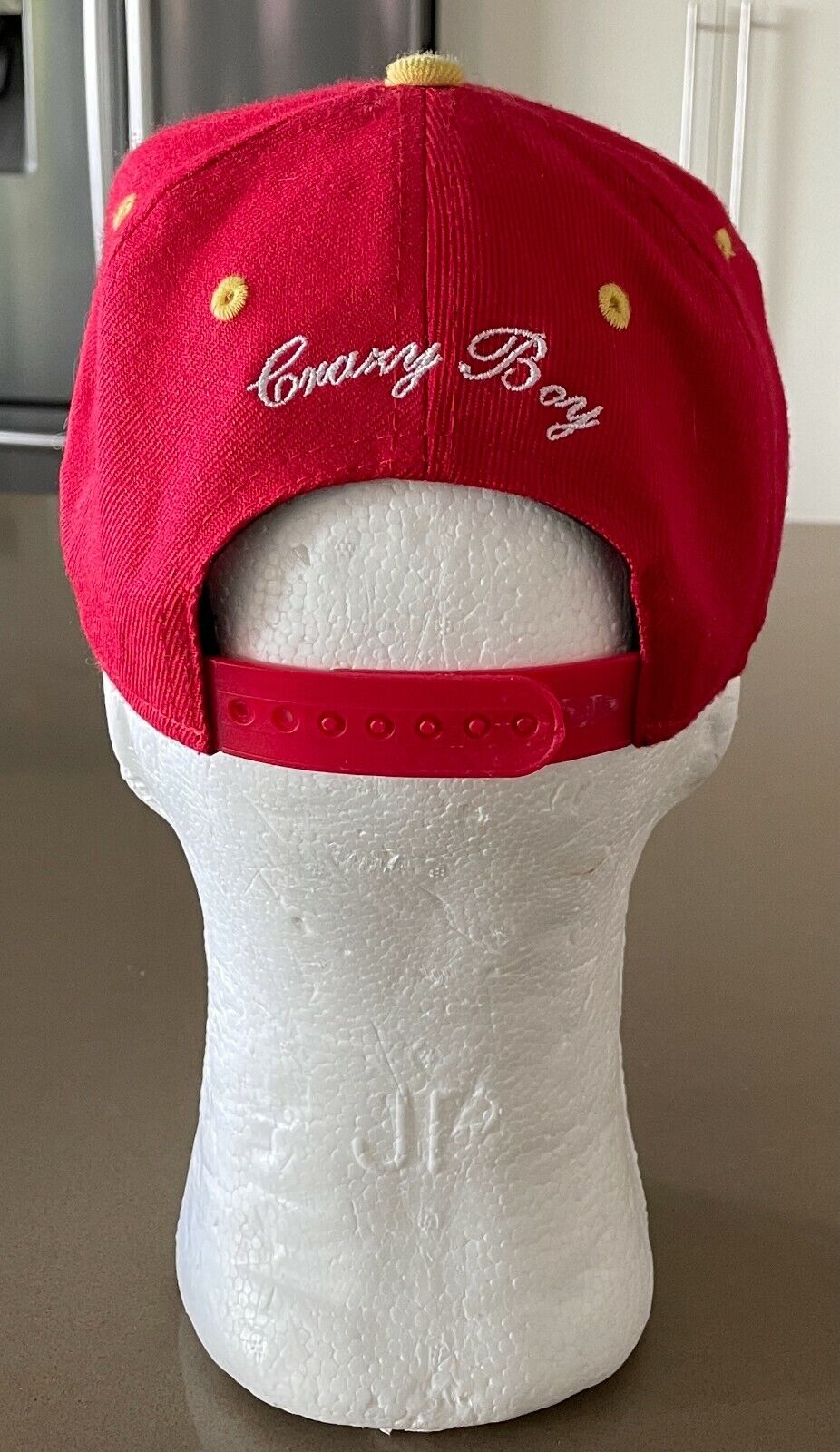 Fan Cap CRAZY BOY " Macedonia Maso " Flat Bill Red & Yellow Adjustable One Size