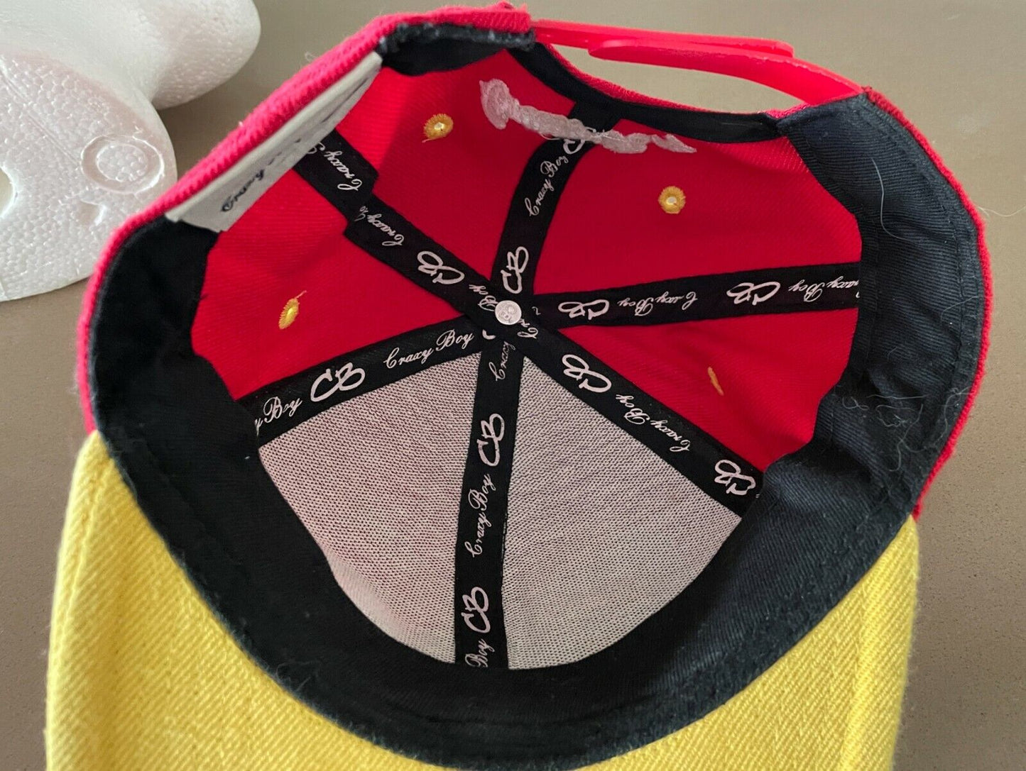 Fan Cap CRAZY BOY " Macedonia Maso " Flat Bill Red & Yellow Adjustable One Size
