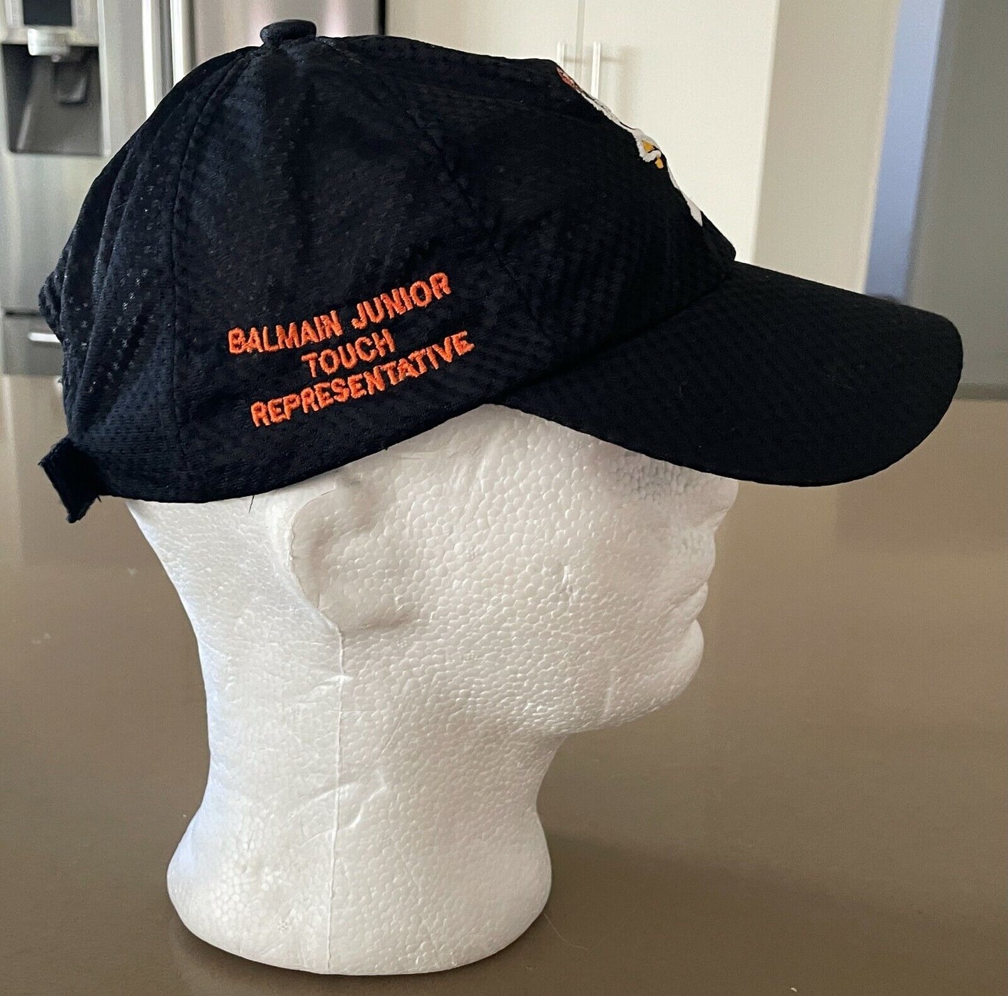BALMAIN JUNIOR TOUCH REPRESENTATIVE Cap Black & Orange Strap Back  Hat One Size