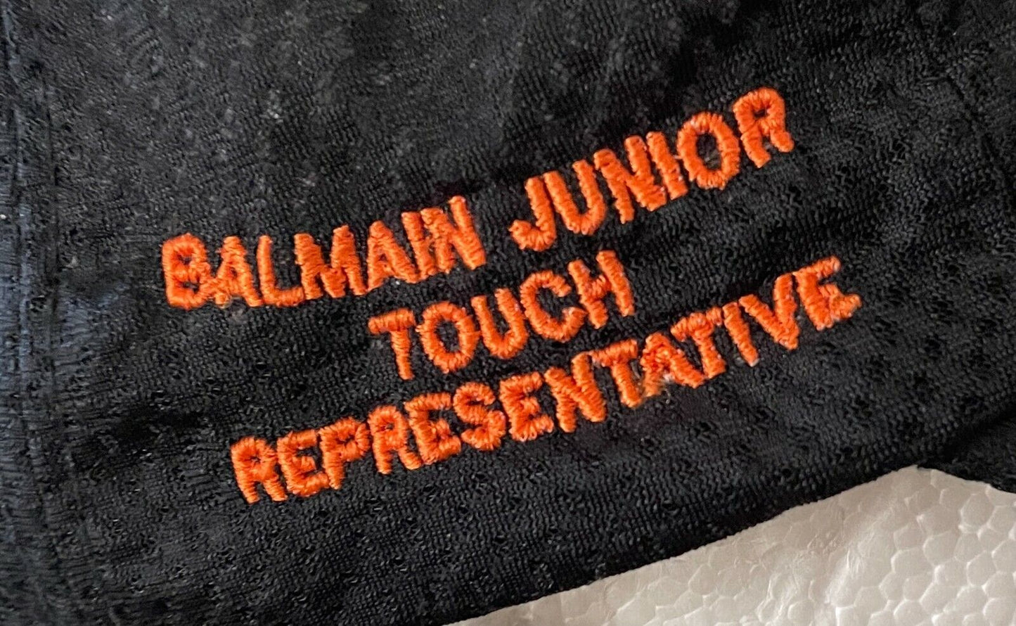 BALMAIN JUNIOR TOUCH REPRESENTATIVE Cap Black & Orange Strap Back  Hat One Size