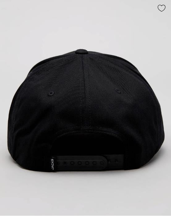 JACKS HEADLAND Snap Back Cap Men's Black & White Print One Size