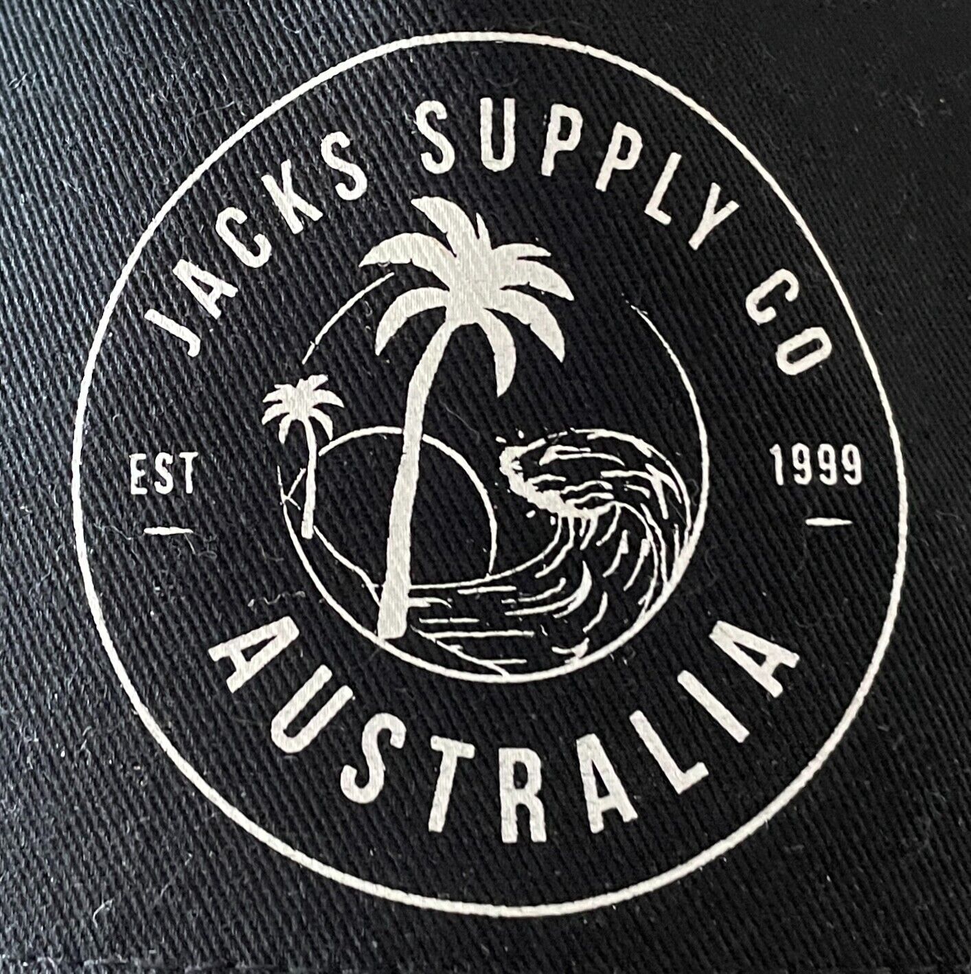 JACKS HEADLAND Snap Back Cap Men's Black & White Print One Size