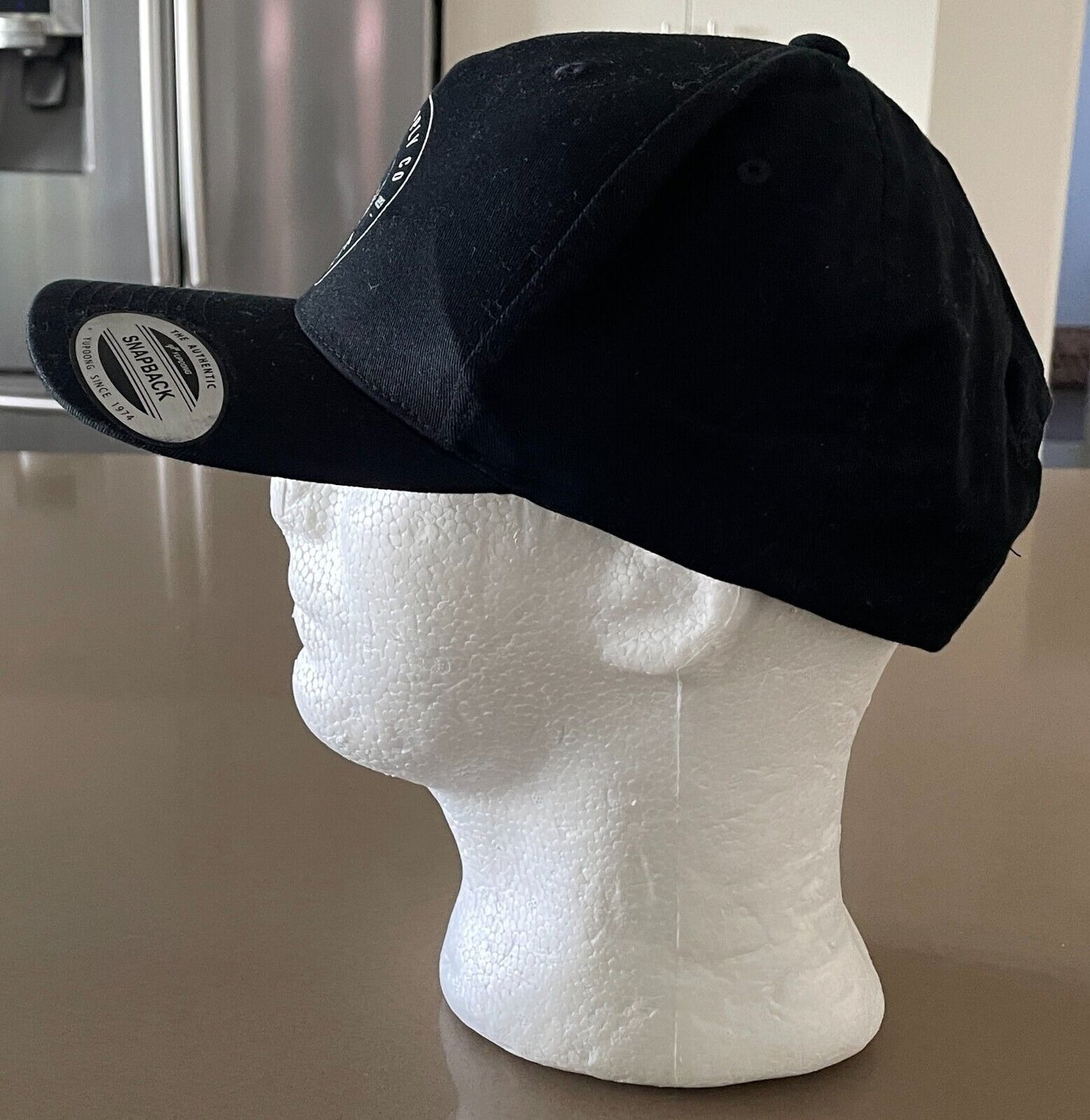 JACKS HEADLAND Snap Back Cap Men's Black & White Print One Size