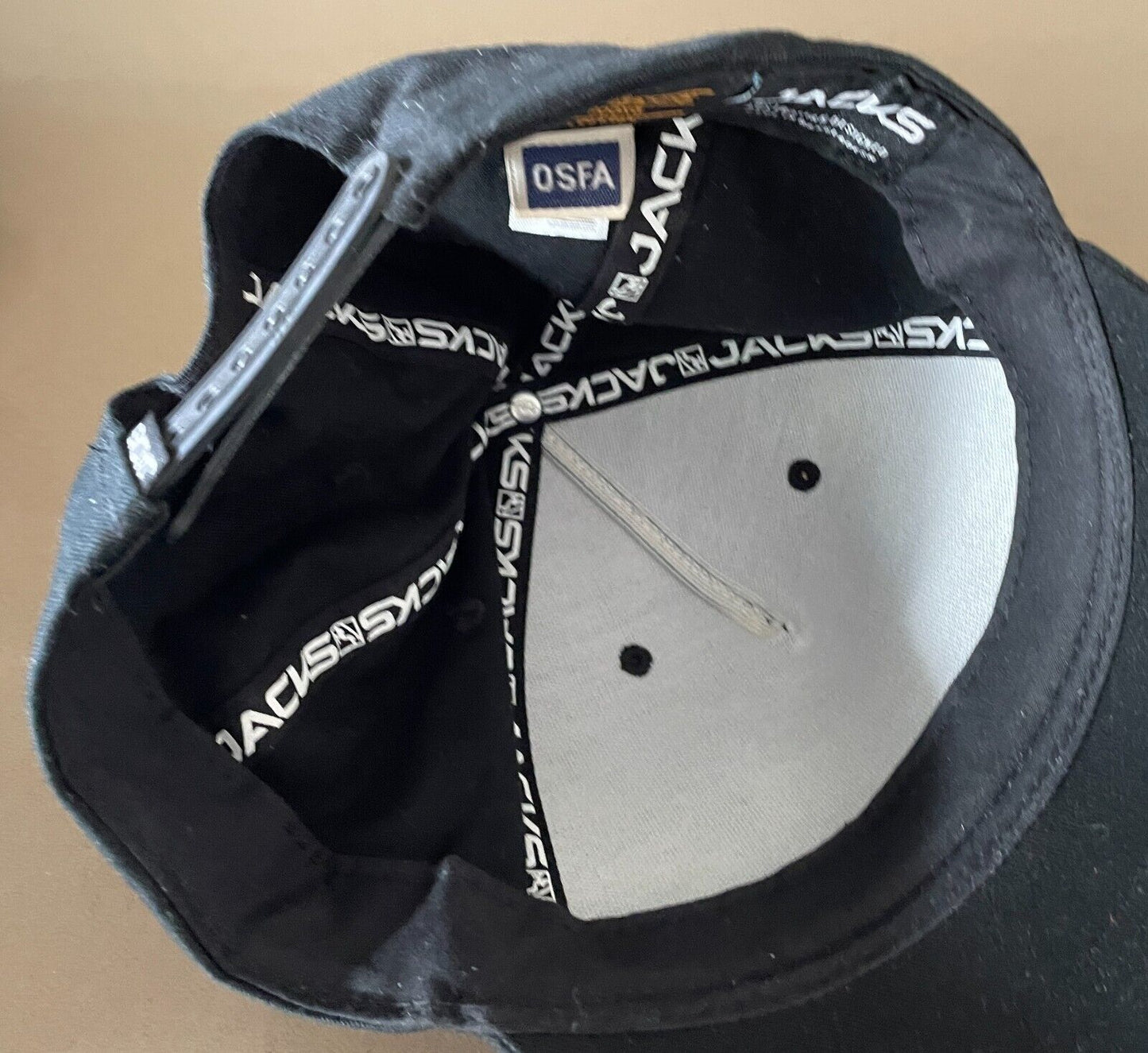 JACKS HEADLAND Snap Back Cap Men's Black & White Print One Size