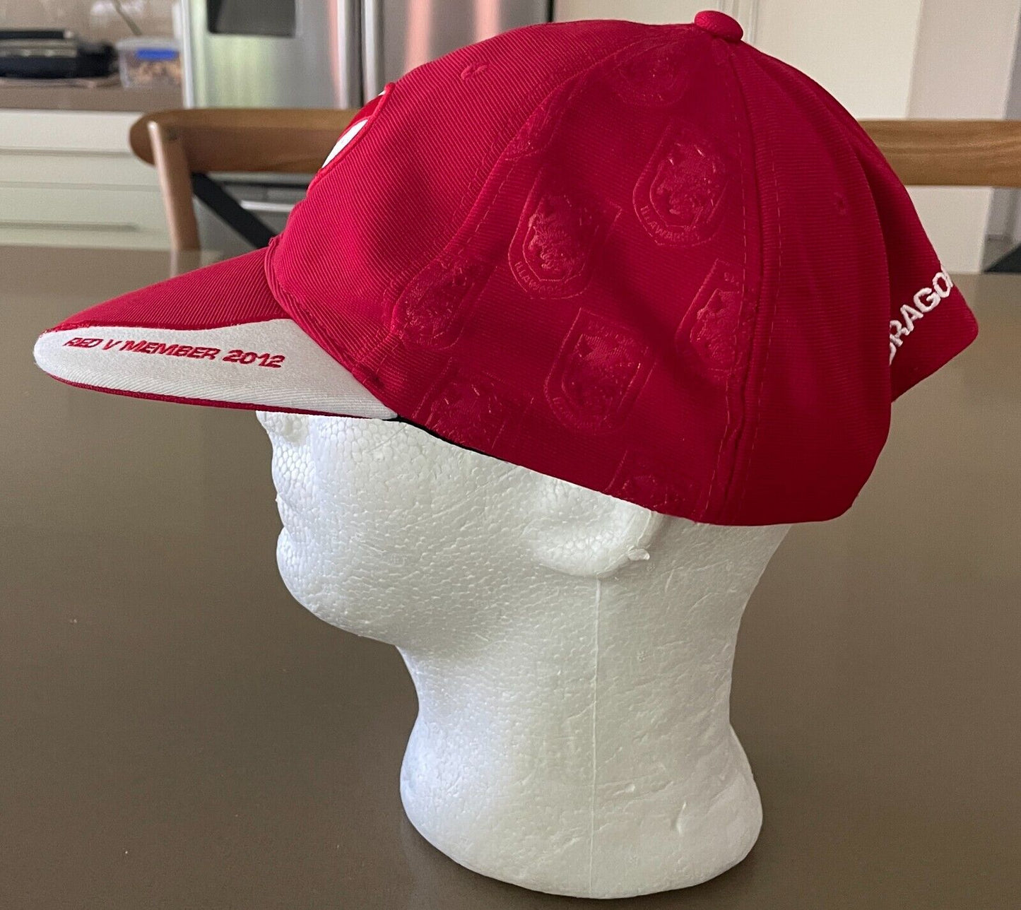 ST GEORGE ILLAWARRA DRAGONS Fan Cap Red V Member 2012 Red White Adjustable OSFM