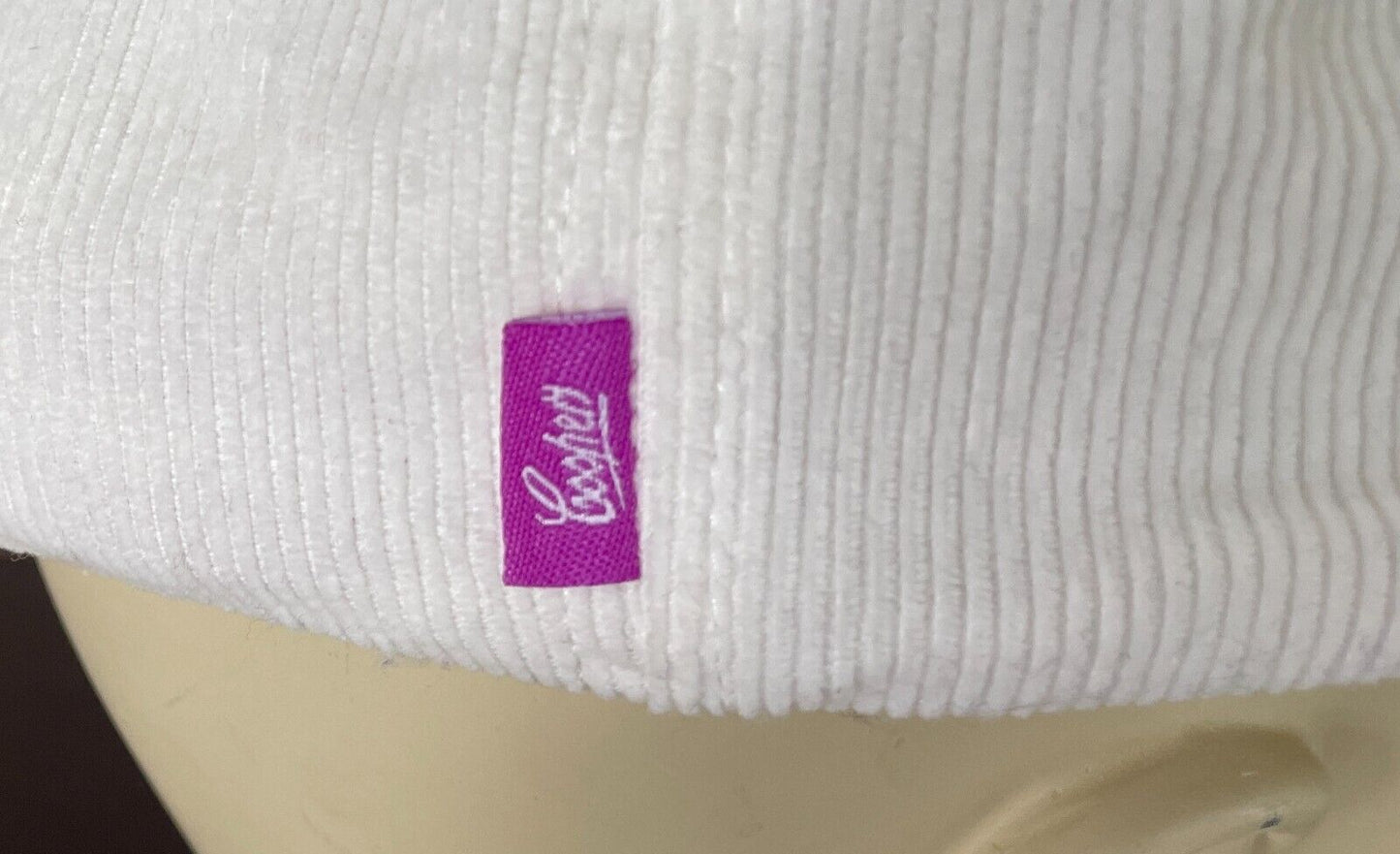VOLLEY White Corduroy Cap Hat Purple Trim Adjustable Unisex OSFA 6 Panel Style