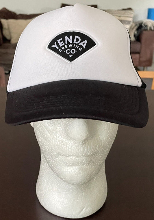 Cap Hat YENDA BREWING CO Black & White Adjustable Snapback Mesh Logo Patch