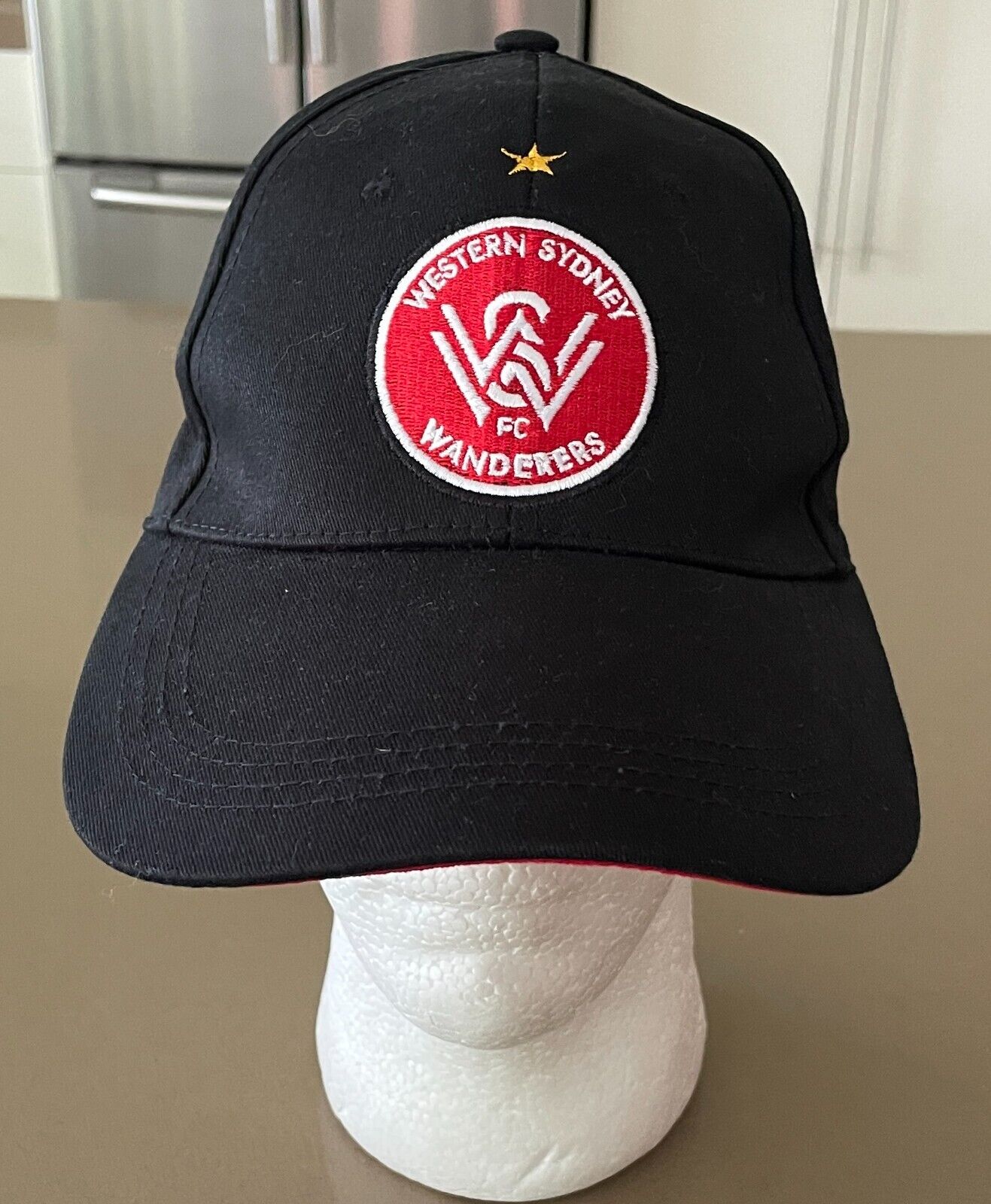 Fan Cap WESTERN SYDNEY WANDERERS Football Black Hat w Logo Adjustable