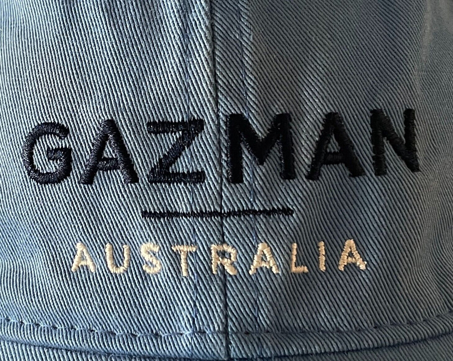 GAZMAN Baseball Cap Australia Logo Sky Blue Adjustable Metal Slider Aussie