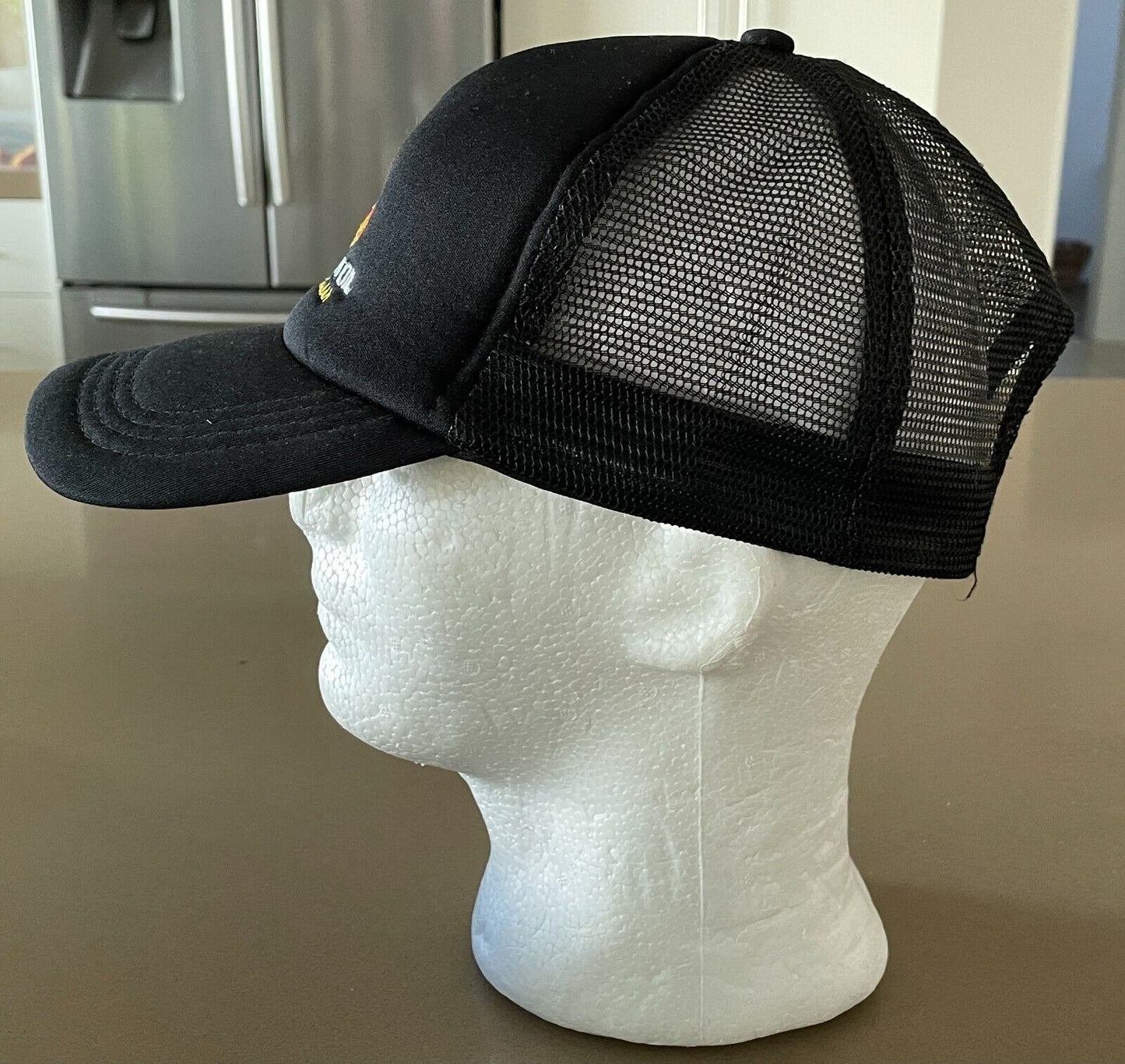 Truckers Hat Black GULF WESTERN OIL Hat Adjustable Mesh Snap Back Cap One Size