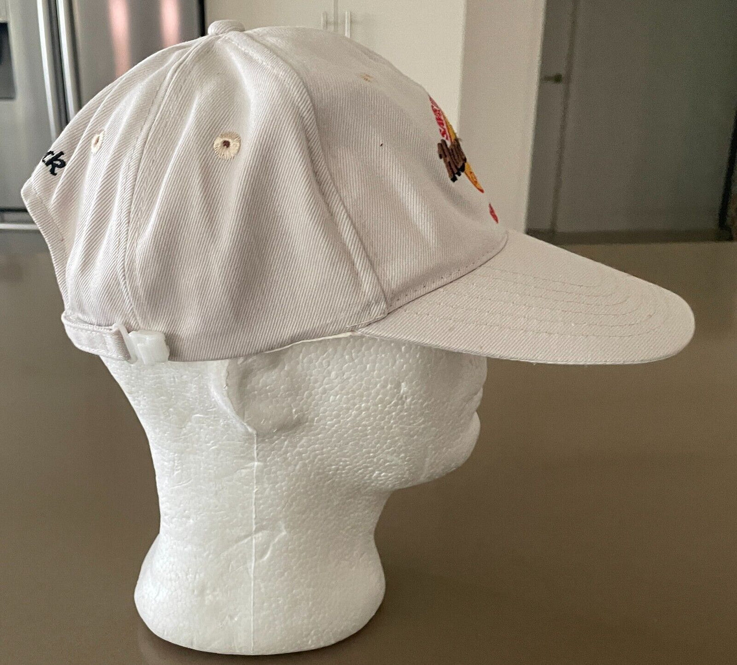 HARD ROCK CAFE BANGKOK Baseball Cap Beige Adjustable One Size Plastic Clip Hat
