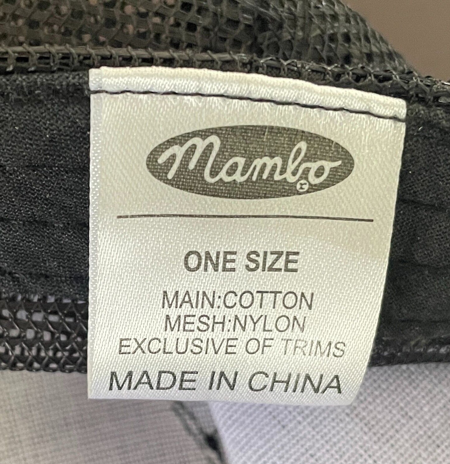 MAMBO Cap Hat "The Original 1984 Mambo Brand" Black Unisex  6 Panel Mesh