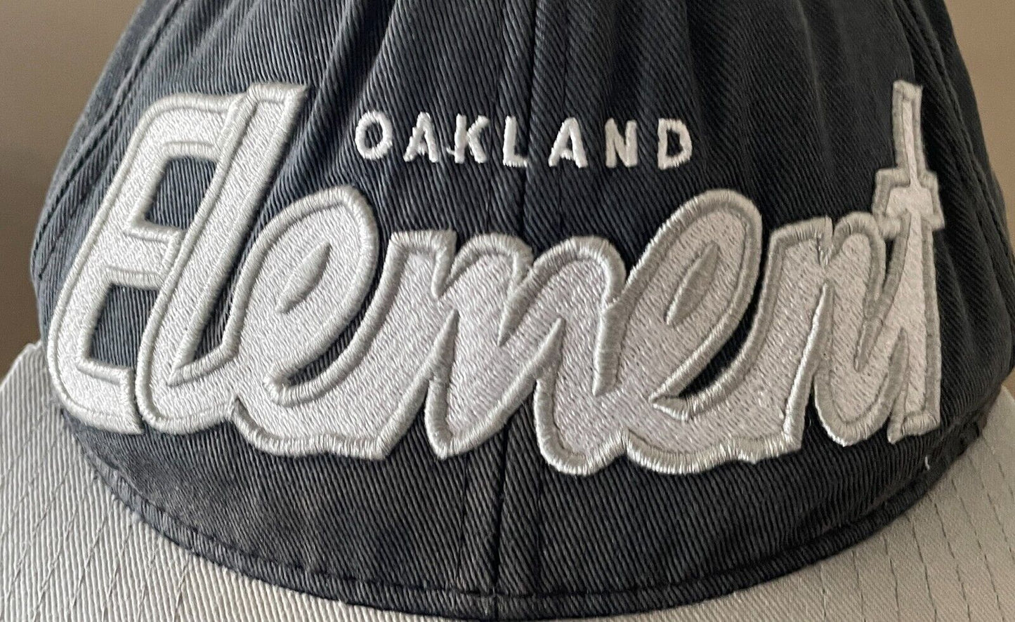 Vintage ELEMENT CROWNS Snapback Cap Black Grey Oakland  Embroidered Logo