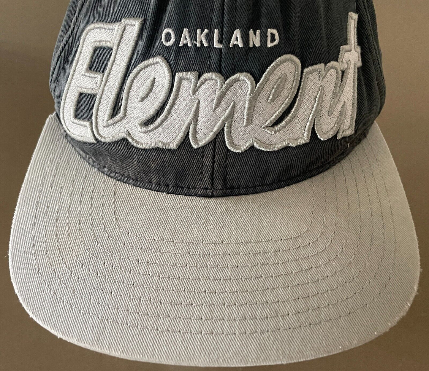 Vintage ELEMENT CROWNS Snapback Cap Black Grey Oakland  Embroidered Logo
