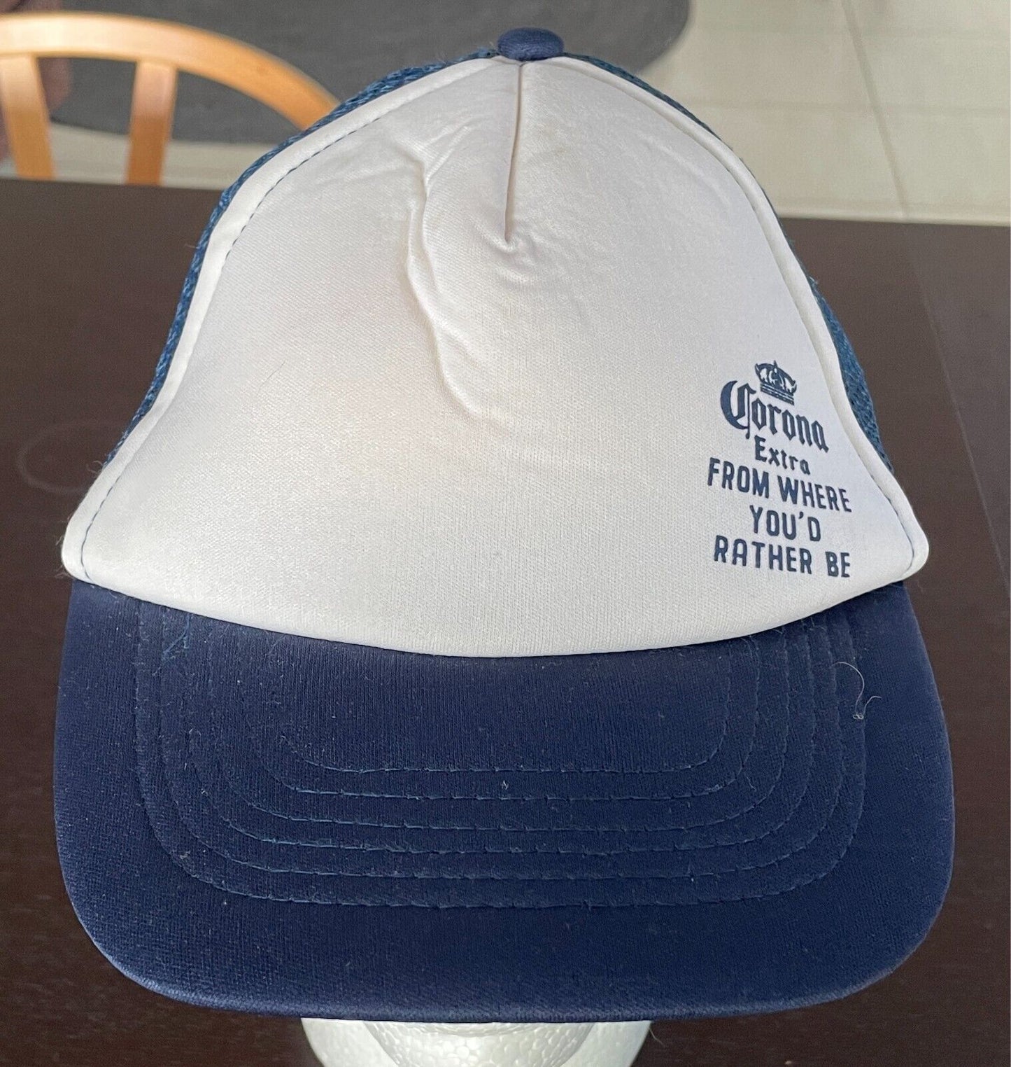 Cap Hat CORONA EXTRA Snapback Adjustable OSFA Mesh Back Blue White Beer