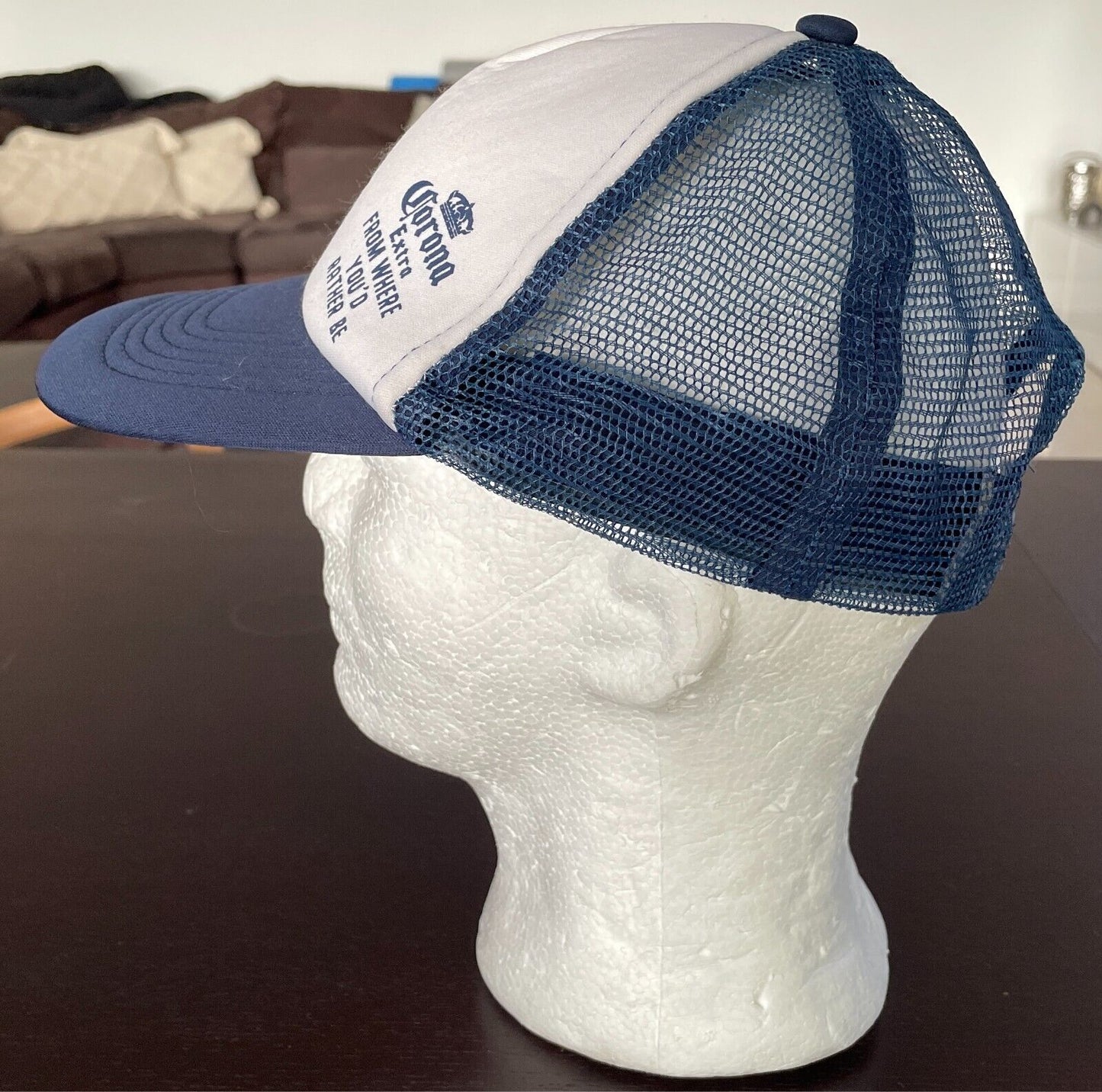 Cap Hat CORONA EXTRA Snapback Adjustable OSFA Mesh Back Blue White Beer