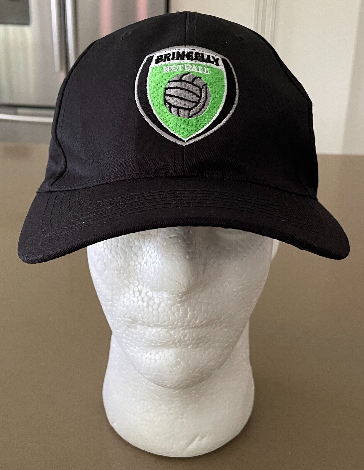 BRINGELLY NETBALL Black Curved Bill Cap/Hat  Hook Loop OSFA Embroidered Logo