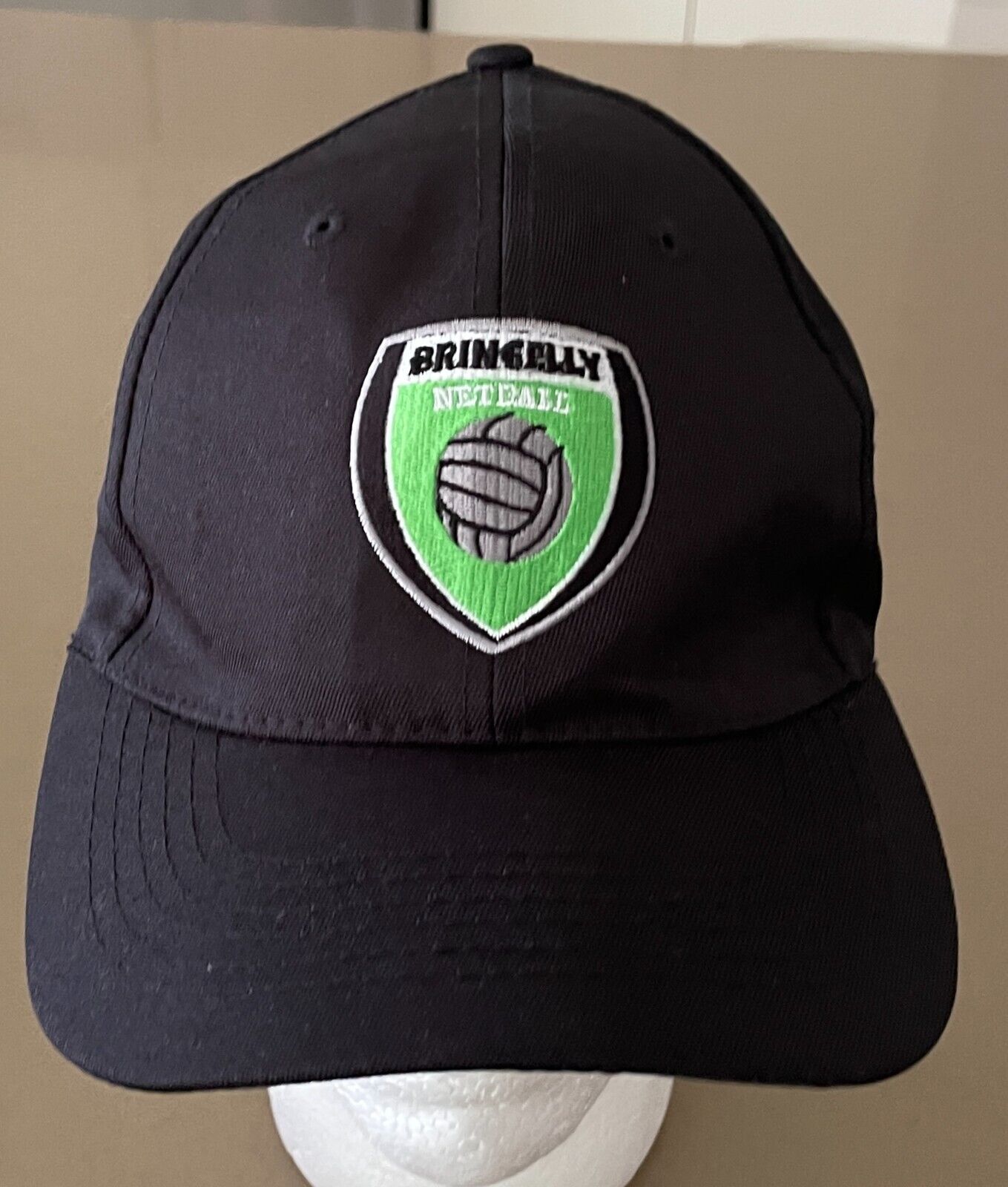 BRINGELLY NETBALL Black Curved Bill Cap/Hat  Hook Loop OSFA Embroidered Logo