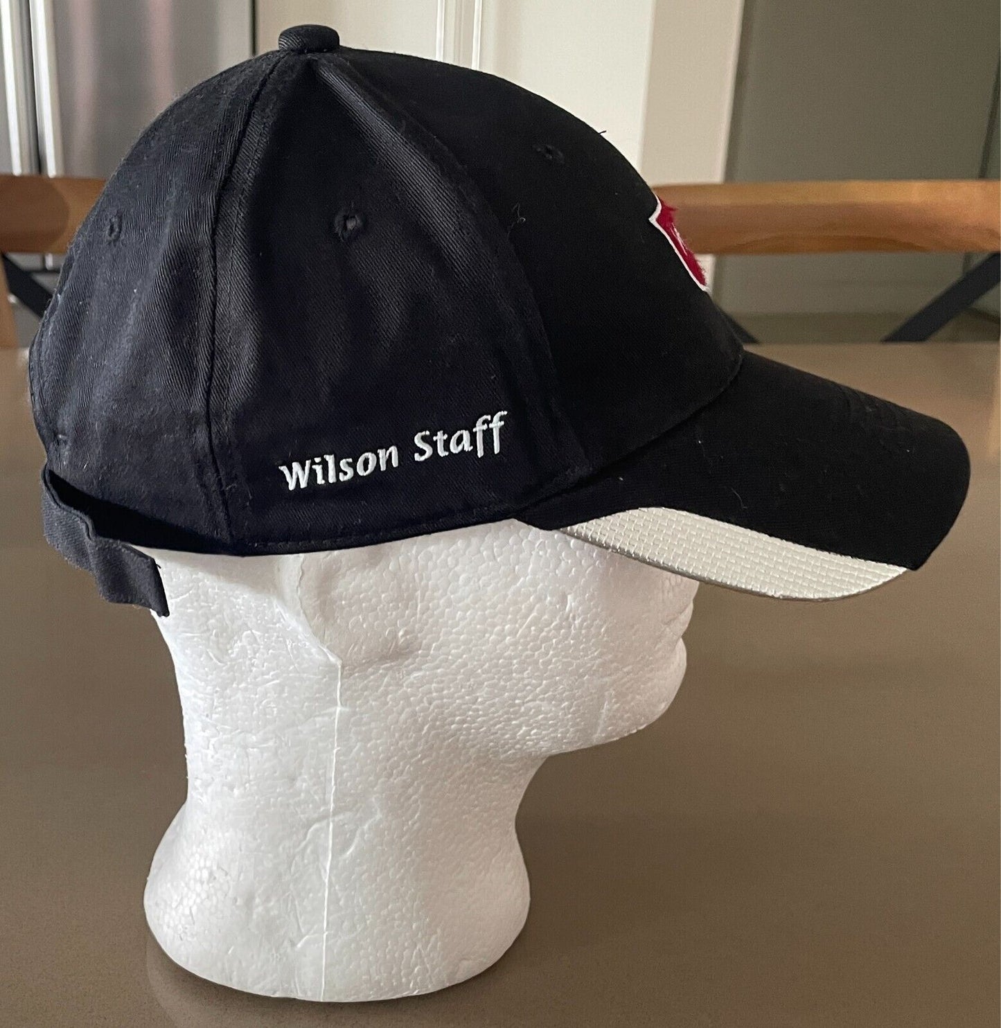 WILSON STAFF Black 6 Panel Cap Hat Logo's Adjustable 6 Panel Style Unisex OSFA