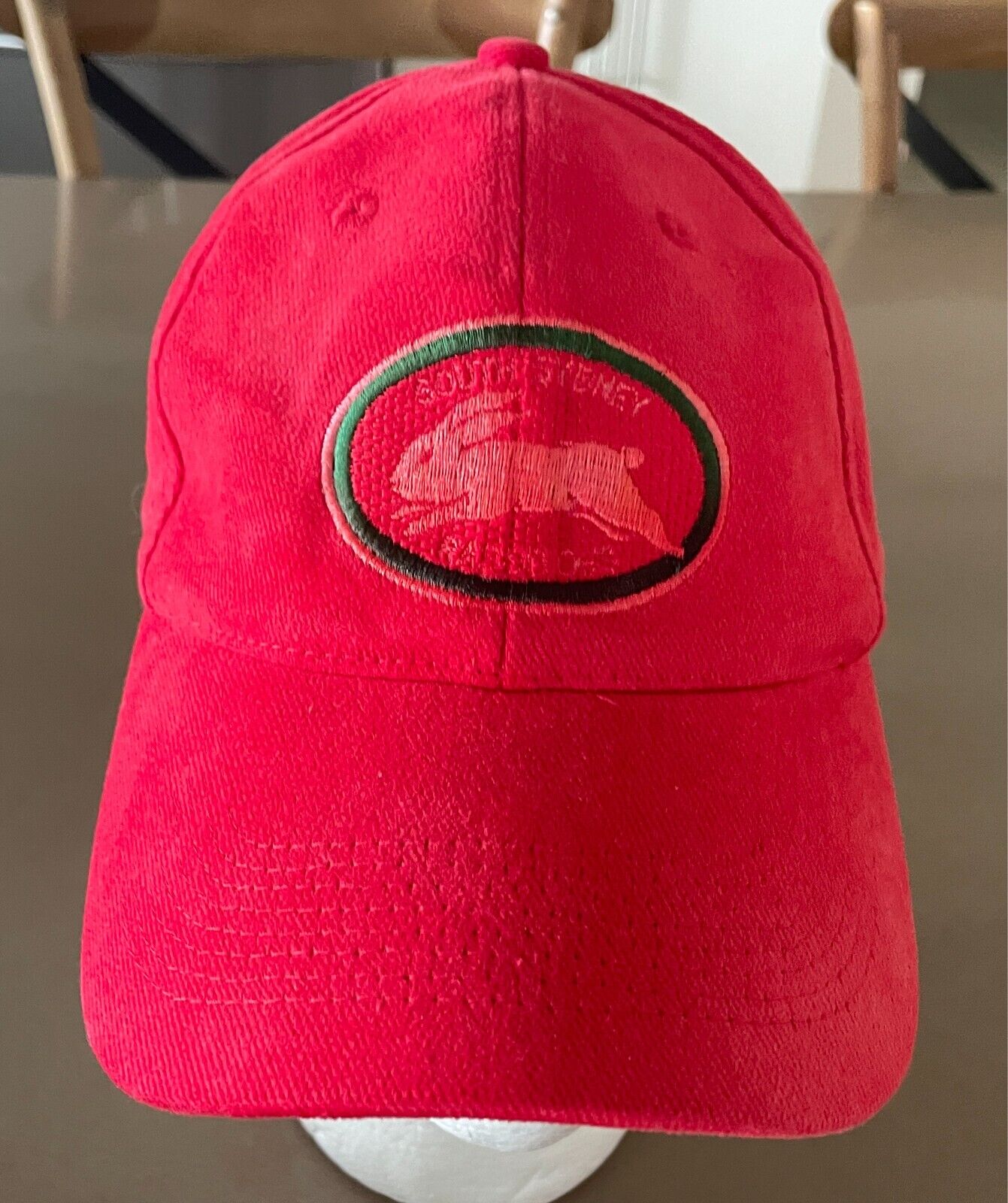 Fan Cap SOUTH SYDNEY RABBITOHS Red Hat Embroidered Logo 6 Panel Adjustable OSFA