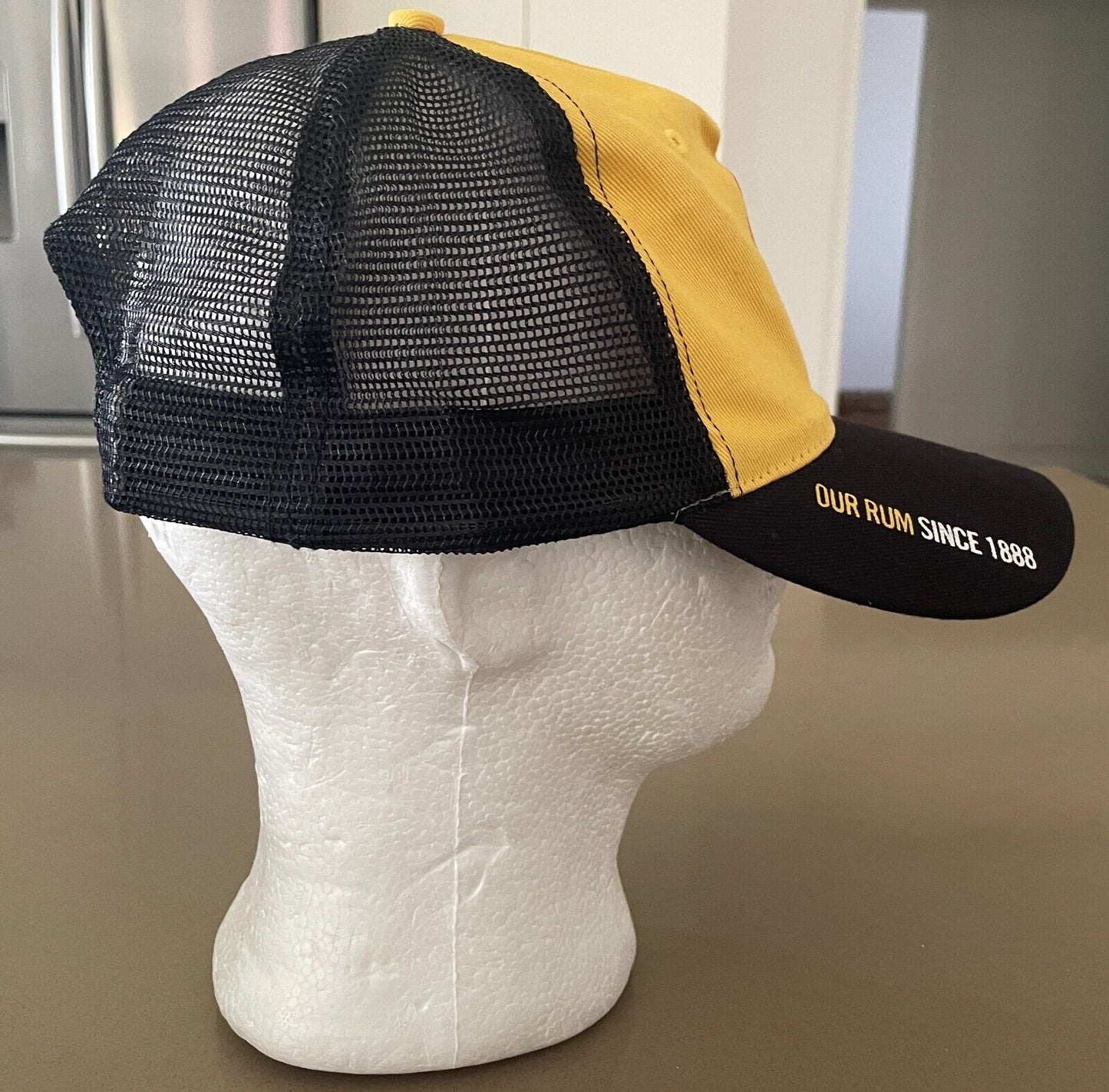 BUNDABERG RUM Snap Back Truckers Hat Yellow Black  Cap Mesh Back Bundy Bear Rum