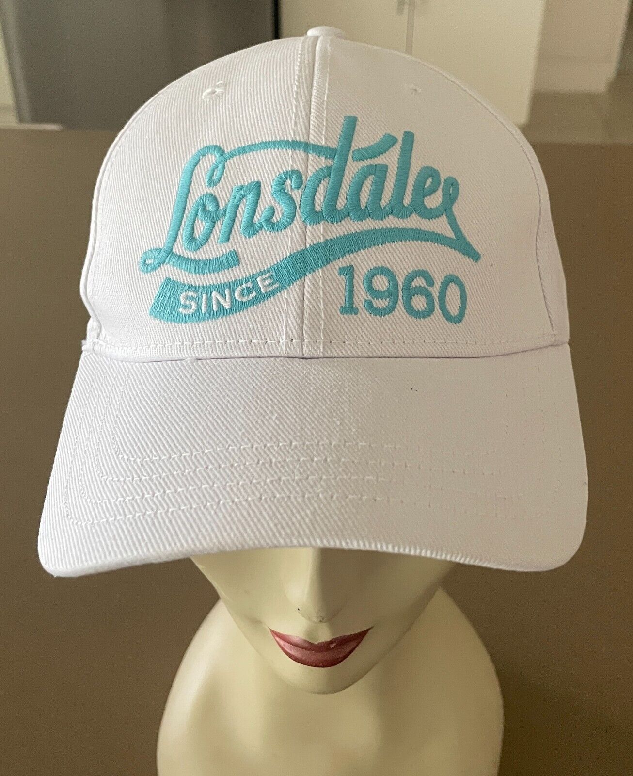 LONSDALE White & Blue " Rollins " Cap Adjustable Unisex Size One Size NEW
