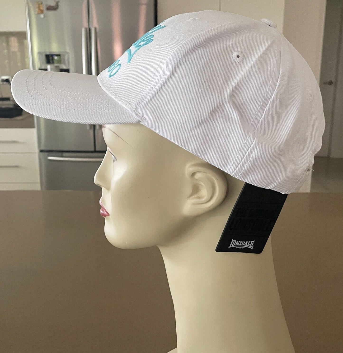 LONSDALE White & Blue " Rollins " Cap Adjustable Unisex Size One Size NEW