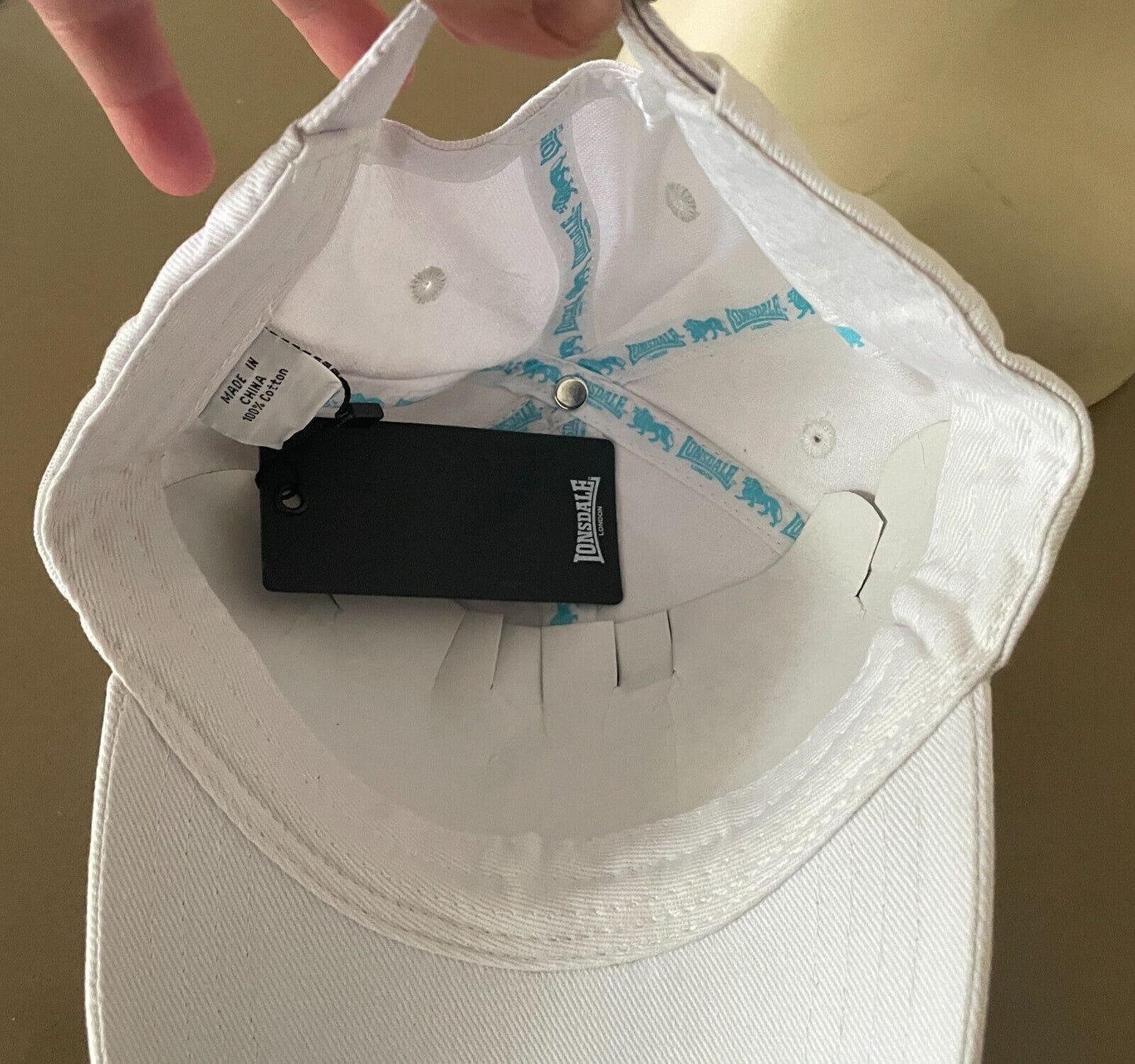 LONSDALE White & Blue " Rollins " Cap Adjustable Unisex Size One Size NEW