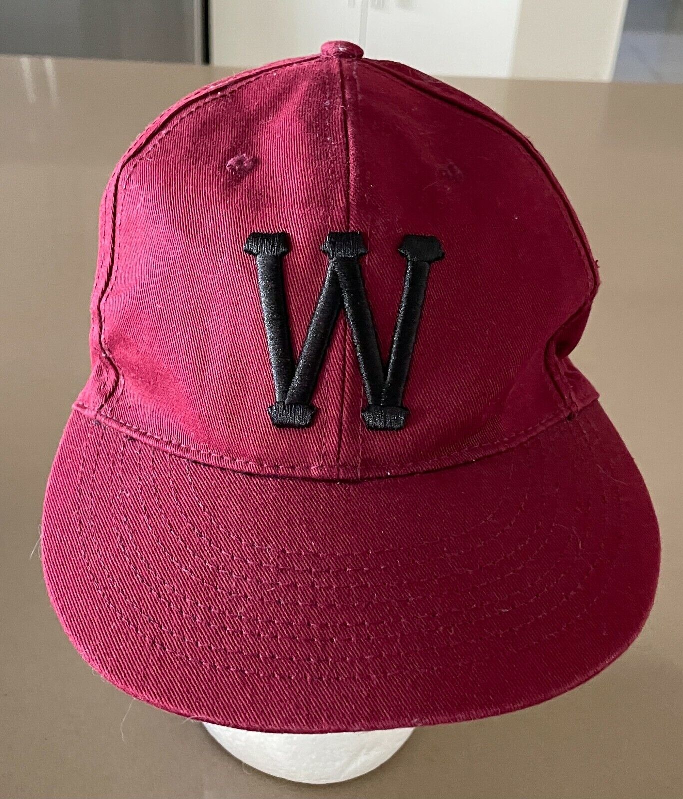 WESC "W" Maroon Snap Back Baseball Cap Hat GREECE One Size