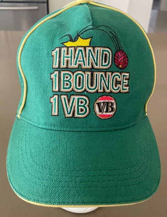 2007 VB Cap 1 Hand 1 Bounce 1 VB Logo Green Gold Cricket Australia Hat 58cm NEW