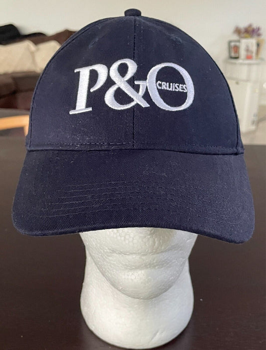 P&O Cruises Cap Hat Curved Bill Navy & White Logo Unisex One Size Cotton NEW