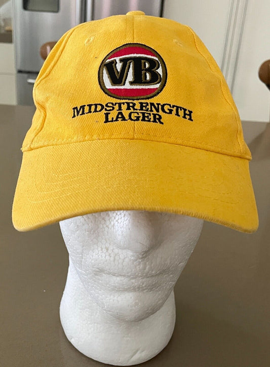 Cap VB Hat Mid Stretch Lager Yellow Adjustable OSFA Embroidered Logo Beer Ale