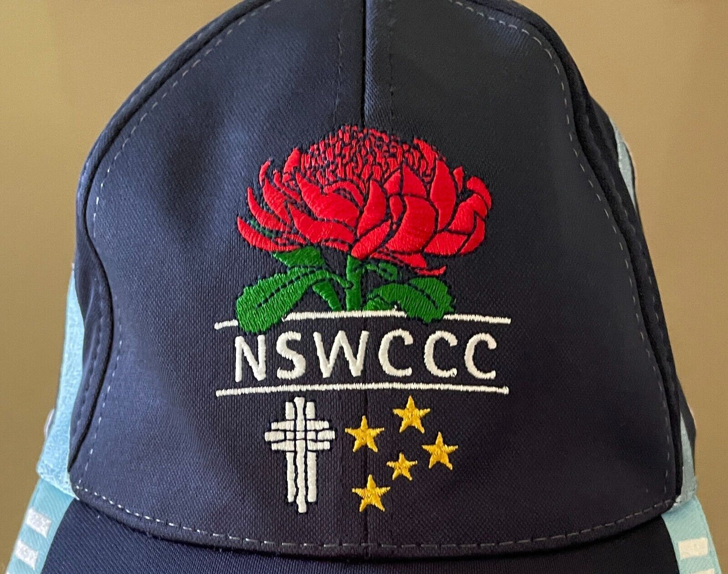 Cap NSW Combined Catholic Colleges Blue & Multicolour Logo Print Hat Curved Bill
