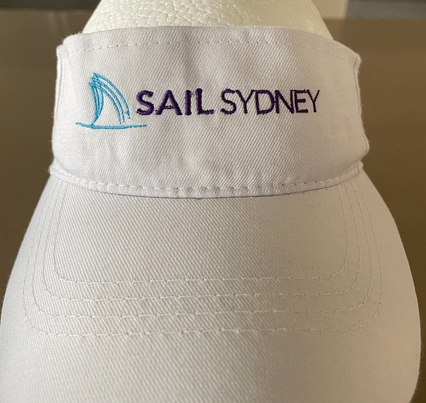 SAIL SYDNEY Brim Cap White Visor Adjustable Sun Hat NSW Sydney Tourist Tourism