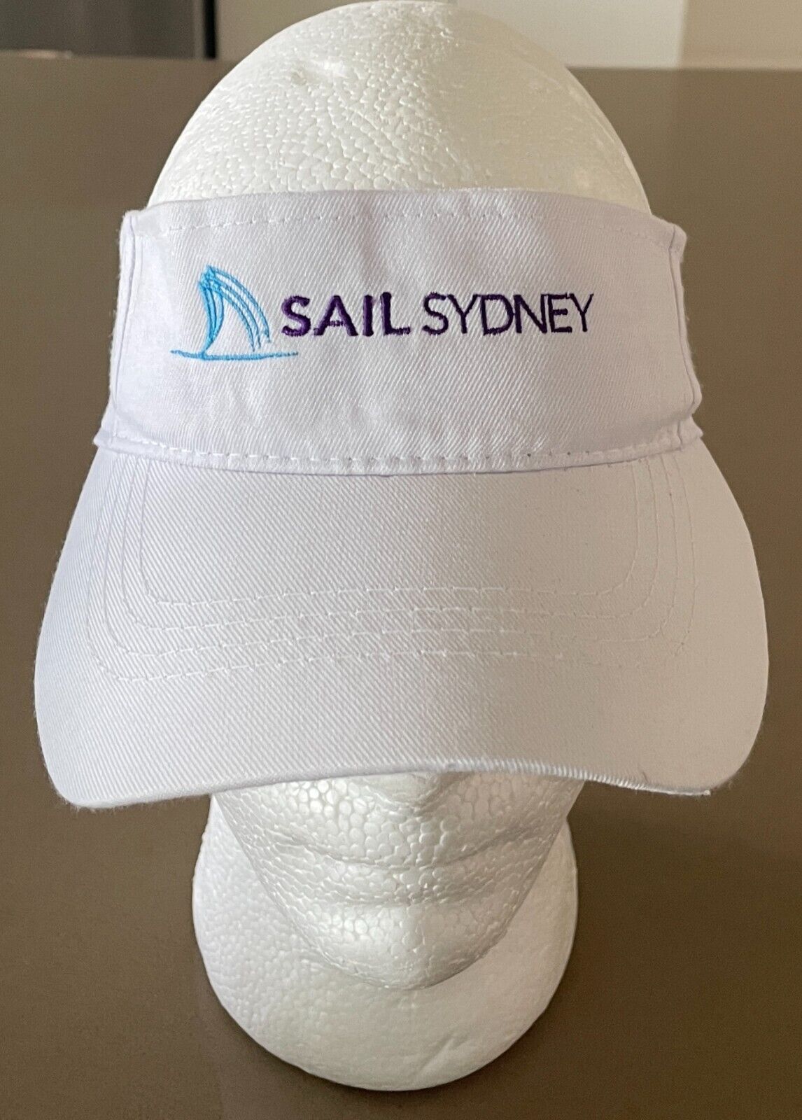 SAIL SYDNEY Brim Cap White Visor Adjustable Sun Hat NSW Sydney Tourist Tourism