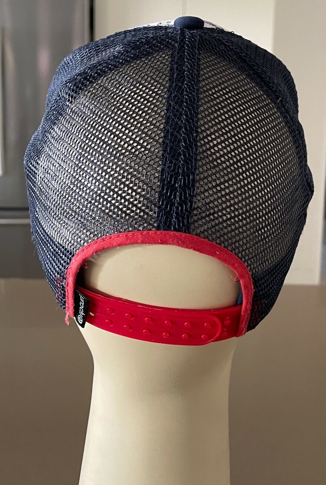 RIP CURL Blue & White Print Mesh Net Truckers Snap Back Cap Hat RIPCURL