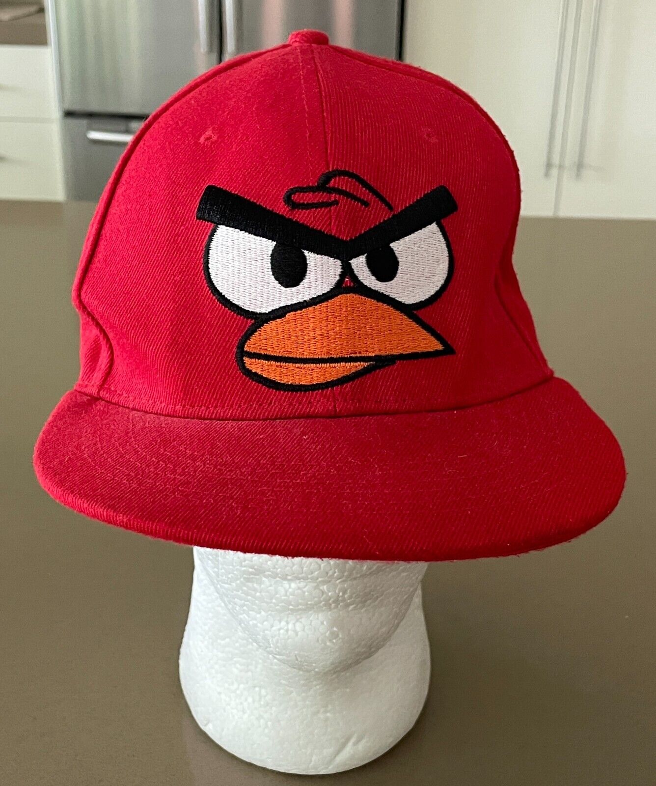 ANGRY BIRDS Red Cap Hat Embroidered Angry Bird @ Crown Snap Back Adjustable 58cm