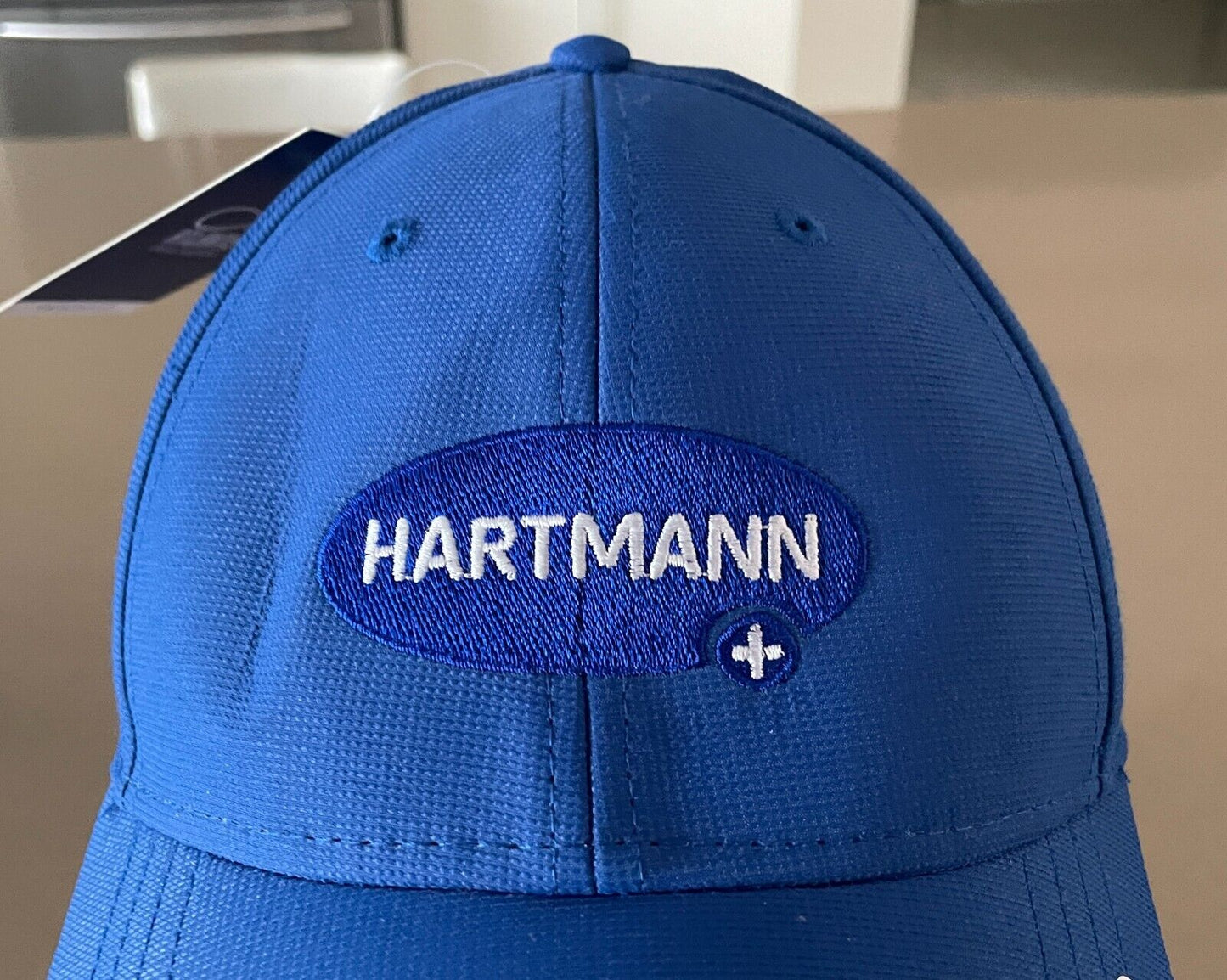 Atlantis HARTMANN+ Baseball Cap Blue & White Trim Mid Visor Hook Loop Adjustable