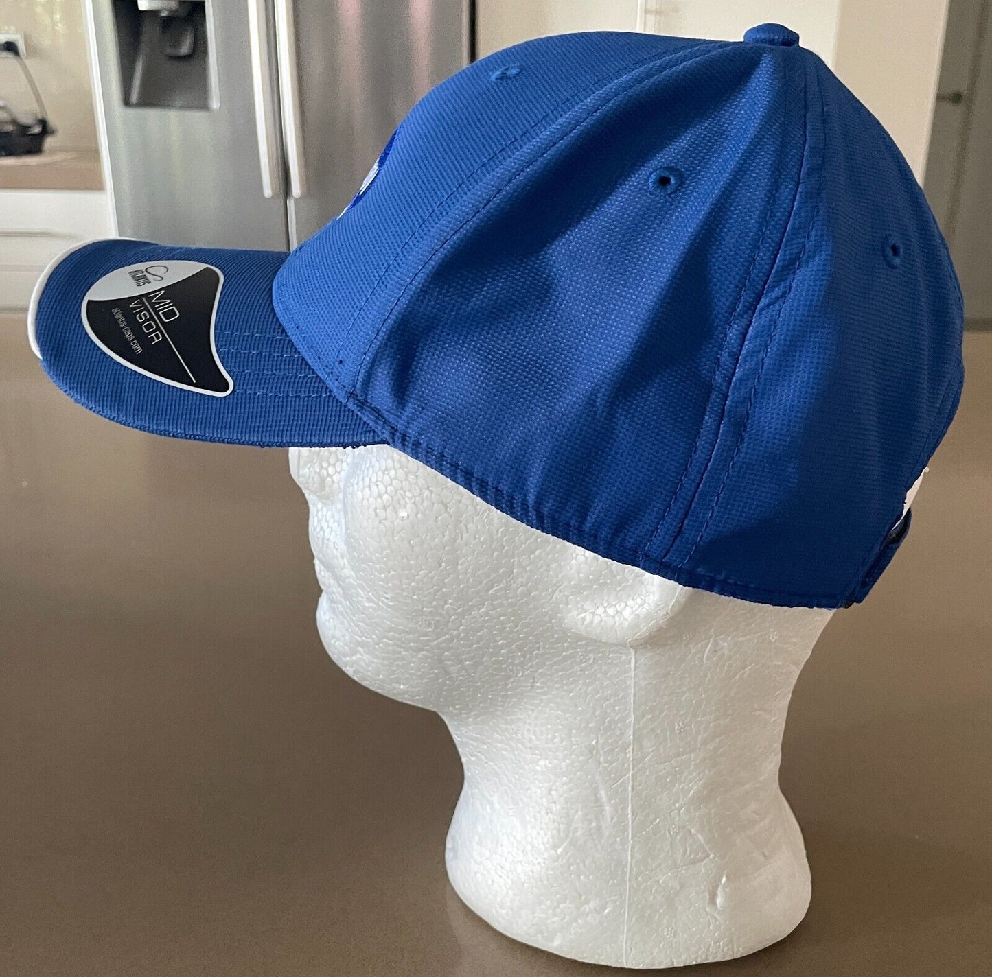 Atlantis HARTMANN+ Baseball Cap Blue & White Trim Mid Visor Hook Loop Adjustable