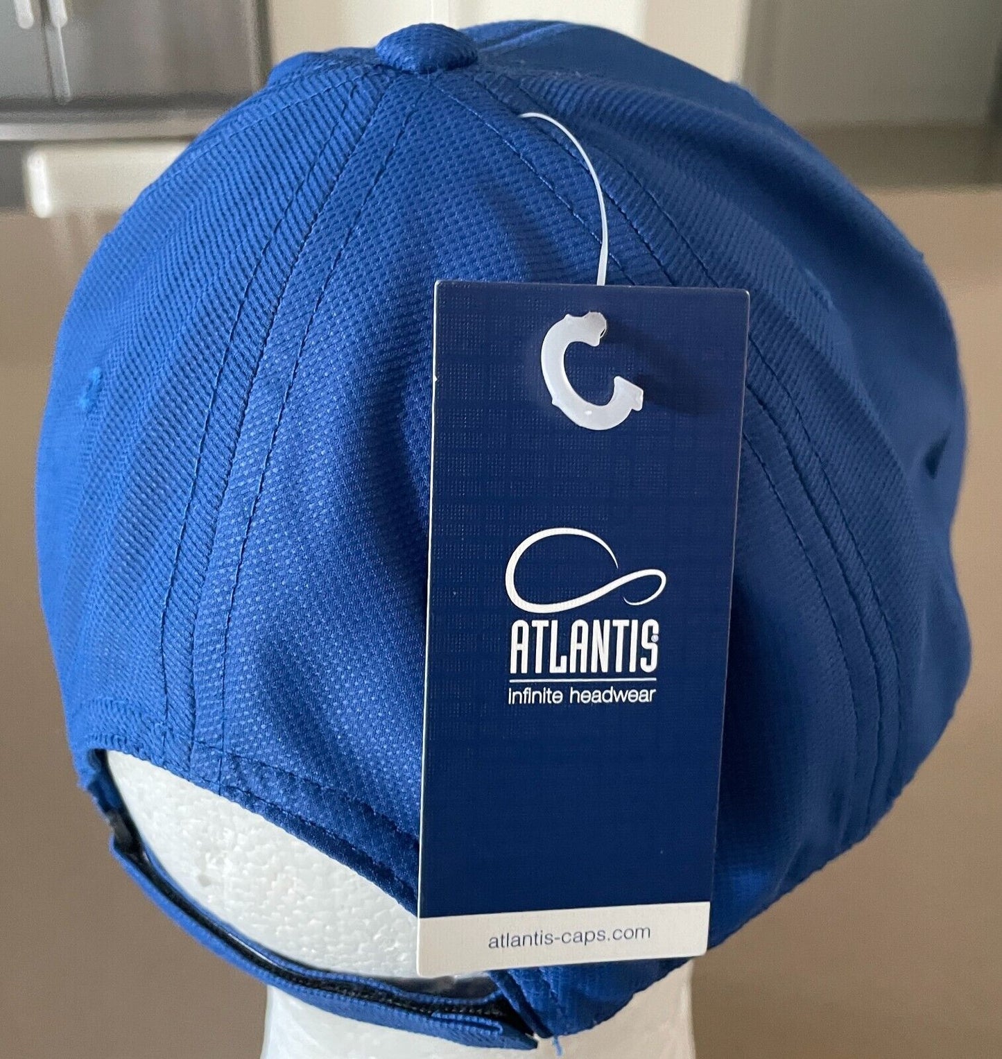 Atlantis HARTMANN+ Baseball Cap Blue & White Trim Mid Visor Hook Loop Adjustable