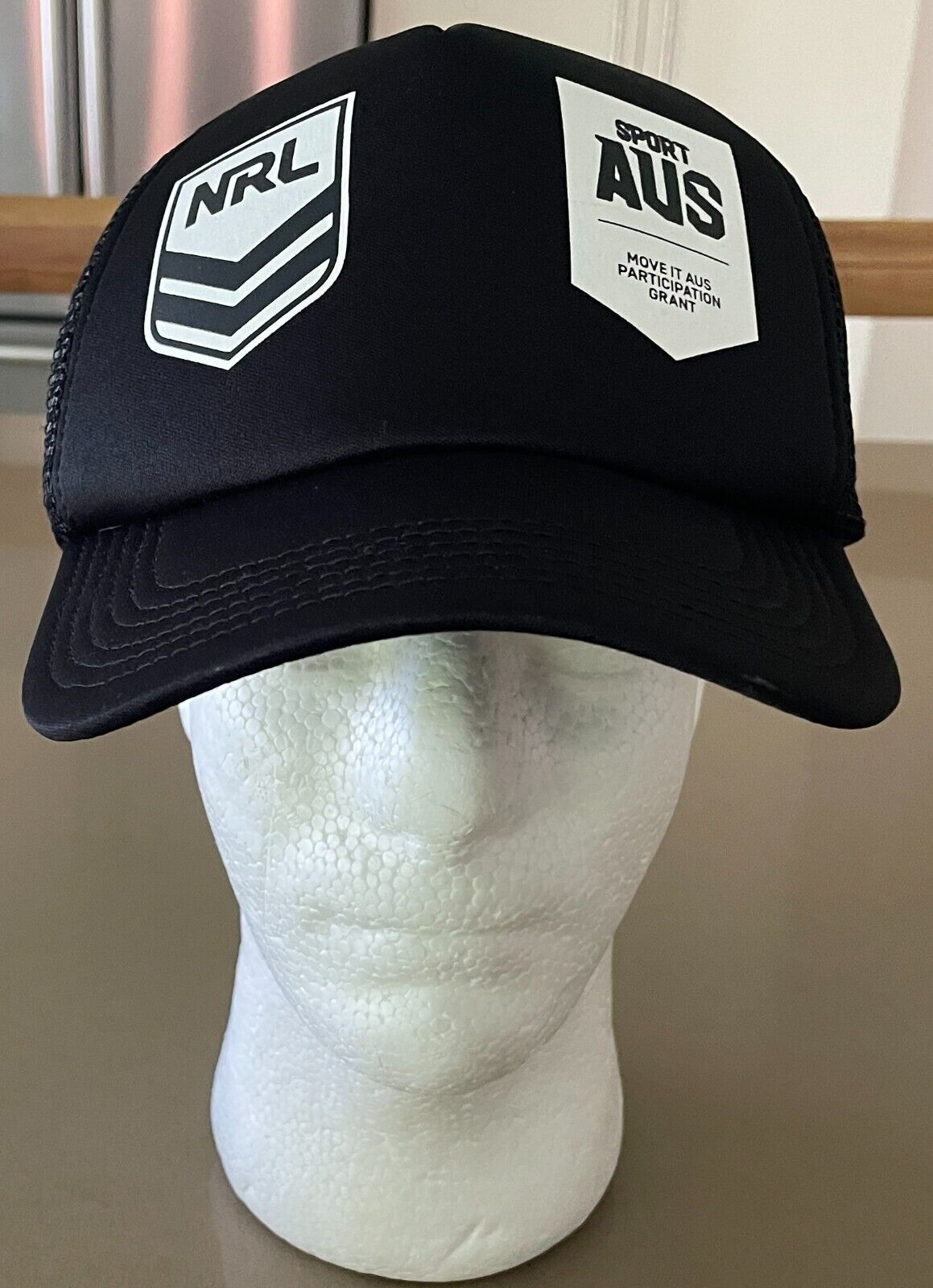 Cap NRL Sport Aus Move It Aus Participation Grant Black Snapback Mesh Trucker
