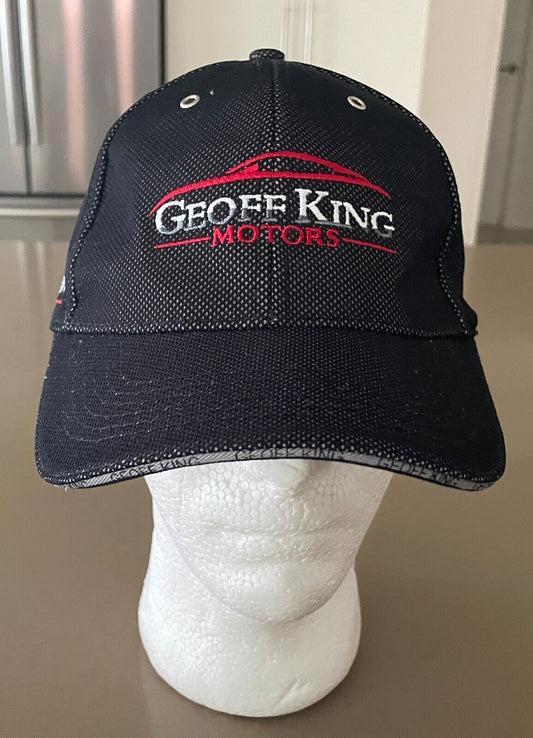 GEOFF KING MOTORS Baseball Cap Black Grey Adjustable One Size Metal Clip Hat