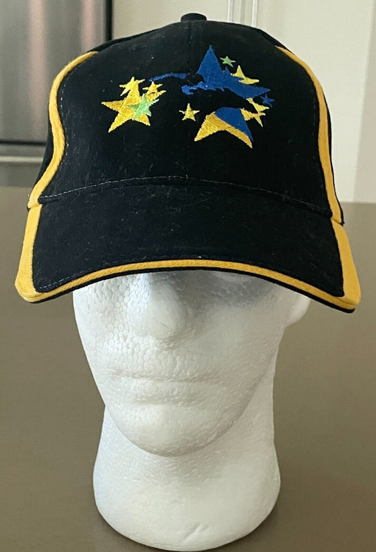 MOE RACING CLUB ( Horse ) Cap Hat Black & Gold w Logo Adjustable Strap Back NEW