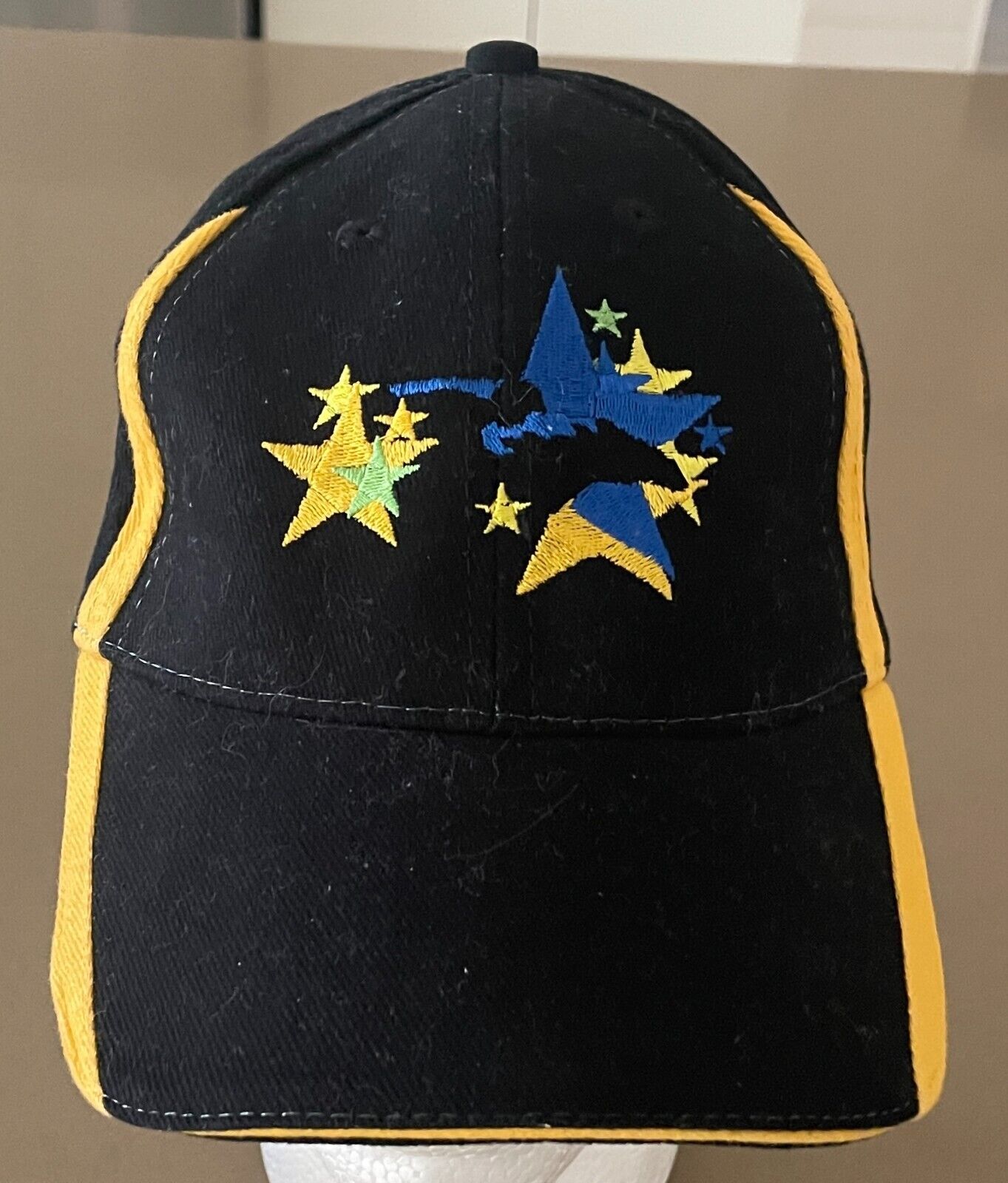 MOE RACING CLUB ( Horse ) Cap Hat Black & Gold w Logo Adjustable Strap Back NEW